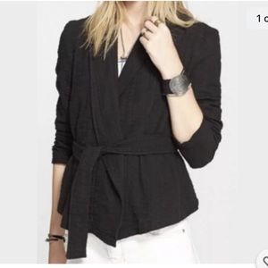 FREE PEOPLE Black Wrap Jacket Size M with belt